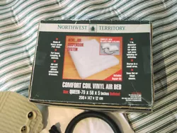 This green and white striped queen-size air mattress was used indoors for a few weeks and is in excellent condition...