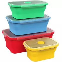 Durable and BPA free for safely storing a variety of hot, cold, dry or wet foods. Designed with 4 size and vibrant...