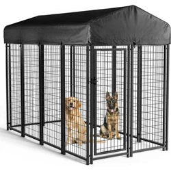Suitable for use indoors or outdoors. This heavy dog kennel comes a 210D oxford cloth cover for being waterproof and...