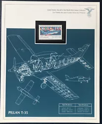 Timbre Des Plus Grands Avions De L’Histoire PILLAN T-35. Issu d’une collection