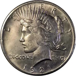 You will receive the exact coin as seen in photos Rare key date 1921 high relief peace dollar with mint state...