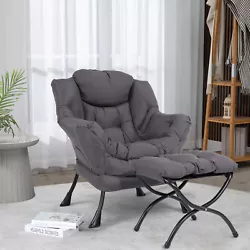 The lazy chair has super thick cushion seats and upholstered with velvet fabric to provide you with comfortable seating...