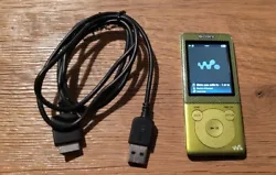 Walkman Sony NWZ-E464 6Gb / Go mp3 couleur vert jaune avec chargeurs.