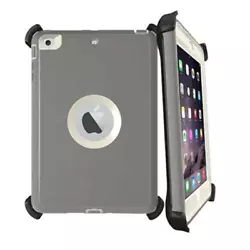 Heavy Duty Case With Stand GRAY/WHITE for iPad Mini 4/Mini 5 Heavy Duty Shockproof Case w/ Clip Stand for iPad Mini 4/5...