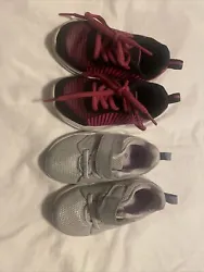 2 Pairs of Girls Size 6 Shoes Sneakers 1 Cat & Jack 1 1Kidgets Barely Used.