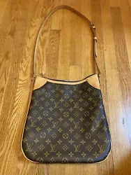 -Louis Vuitton Odeon Shoulder Bag PM Brown Canvas-In excellent used condition-Some water marks on leather on outside-No...