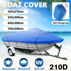 210D 11-22FT Heavy Duty WaterProof Boat Cover For V-Hull Speedboat Ski Sport. 11-13ft (420x270cm): fit for boat length...