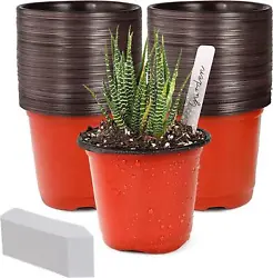 Seed Starter Pots: 100pcs small planter nursery pots with 100 labels.