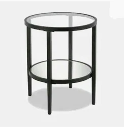 Hailey Home Hera Blackened bronze glass end table. Perfect for the living room or bedroom