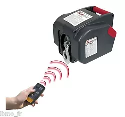 Treuil Electrique 12 V. Treuil électrique avec poulie de mouflage et câble en fil dacier torsadé. Marche Avant -...