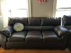 Its been used for 2-years, in a non-pet and non-smoking household. Good Condition Brown Leather Couch. Condition is...