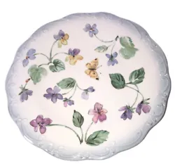 Vintage Pfaltzgraff VIENNA FLORAL Salad Plate 8 1/2”. Pretty scroll edge in blue Designed in flowers and a butterfly....