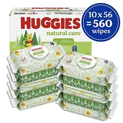 Huggies Natural Care Sensitive Baby Wipes are plant-based wipes, made with 99% purified water and 1% skin essential...