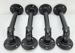 Up for sale is a 4 pc DS 1914 Industrial Pipe Wall Shelf Brackets In Black. Its used and in good condition. Set has...