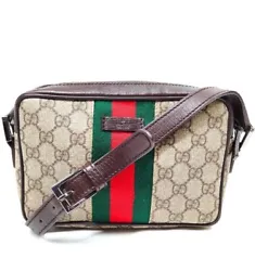 Gucci crossbody adjustable leather strap. Light exterior rub near the zipper on the back.  Size appropriately; 7.58(w)...