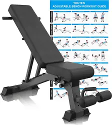 YOUTEN’s 9-4-4 exercise bench allows you to exercise more freely and comfortably, burn your calories and train your...