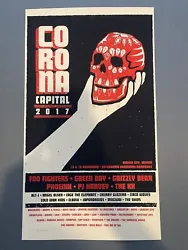 FOO FIGHTERS GREEN DAY AP Corona Capital 2917 Concert Poster Silkscreen Signed M.