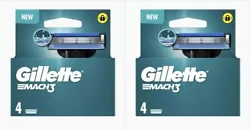 2 Pack De 4 Recharges Gillette Mach 3.