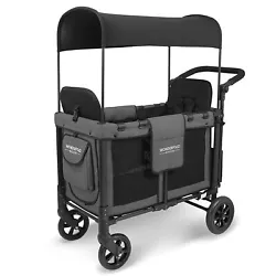 WONDERFOLD W2 Original Double Stroller Wagon Featuring 2 High Face-to-Face Seats with 5-Point Harnesses, Easy-Access...