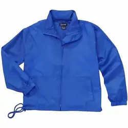 Full-Zip Nylon Anorak. Occasion: Athletic. Elastic Cuffs And Drawstring Hem. Color: Blue. Age: Adult.