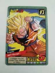 CARTE DRAGON BALL Z CARDDASS BANDAI 1997 A6 SONGOKU N° 667 POWER LEVEL 5.