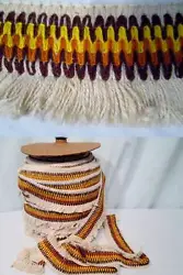 Gimp braided trim. Orange, Dark Brown, Yellow with Beige FRINGE in colors. I just recently acquired a very large...
