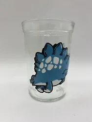 VINTAGE Welchs Jelly Jar Stegosaurus Glass 1988 Blue Dinosaur Juice Glass Retro. Condition is “Used”. Shipped with...