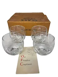 Set Of 4 Low Ball Glasses Oldest Finest Canadian Schenley. New In Original Box..