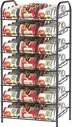 【Large Capacity】Our can rack organizer can hold up to 84 cans. The scattered cans in the cupboard will be organized...