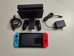 Nintendo Switch Neon Red and Neon Blue Joy-Con Console with Dock. In great condition.Includes all of the following...