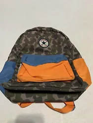 Converse All Star Chuck Taylor Backpack Green Camo Orange Accents Used.