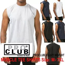 SLEEVELESS SHIRTS WITH OUR ICONIC CREW NECK COLLAR. Sleeveless construction to keep you cool. Extra thick 100% cotton...