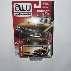 AW Auto World 1973 Dodge Challenger Rallye Gold True 1/64 Scale Vintage Muscle.