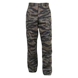 ROTHCO CAMOUFLAGE BDU PANTS. Military BDU Fatigue Pants are made with comfortable, durable poly/cotton. For a long...