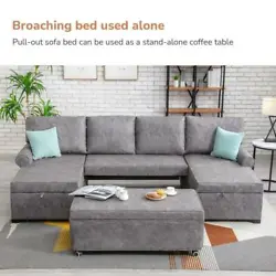 ✔ VERSATILE PULL OUT SLEEPER SOFA : This U-shaped sofa features a pull-out bed that quickly converts into a...
