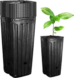 🌱 Widely Usage:These plastic deep nursery treepots pots are perfect for indoor outdoor plants, vegetables, flowers,...