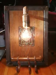 Handmade Lamp wooden and metal Base. Condition is New. I have pleasure to offer you this handmade lamp with wooden and...