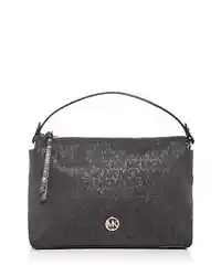 Bag converts from crossbody to handbag by removing strap. 1 interior zip pocket & 1 slip pocket.