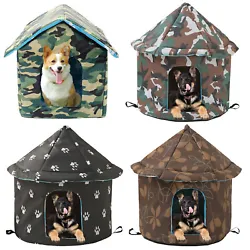 Shelter feral cats against winds and rains in cold weather with Lucky Monet Outdoor cat house. The outdoor cat tent is...