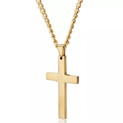 Christian Jesus Single Titanium Cross Necklaces Pendants Stainless Steel Choker. Size: Pendant: 5 3cm; Chain length:...