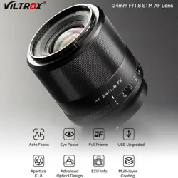 1 Viltrox AF 24mm f/1.8 FE Lens. Focal Length: 24mm. Compact and lightweight, only 340g. The lens features an STM motor...