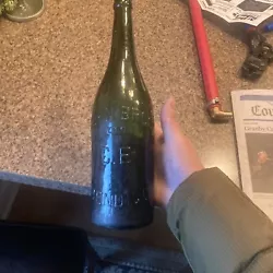 Antique Cohn Bros Green Bottle Bendigo Australia Embossed 12” tall. Signs of age and wear.