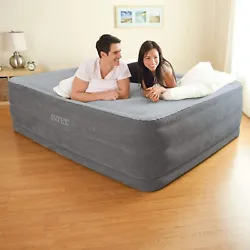 The sleeping surface of this Queen Size Air Bed Mattress is covered in soft flocking for extra comfort, and the...