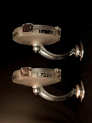 2 COUPELLES CREATION PETITOT EZAN REPERTORIÈES. BRONZE NICKELÈ ARGENTÈ BEAU DECOR. VERRERIES INTACTES BRONZE A...