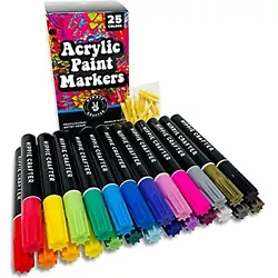 They work great on canvas, paper, glass, ceramic, wood, plastic, rubber, fabric and more! Our acrylic painting markers...