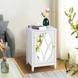 Muiity Modern Storage Nightstand Wood Side Table with Drawers Decorative Mirror for Entrance/Hallway/Entryway. Storage...