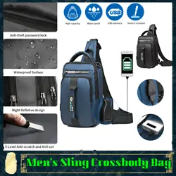 This sling bag is made of high-quality water resistance and scratch-resistant nylon material. It is lightweight and it...