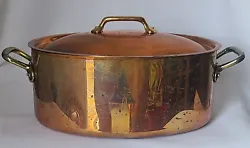 This vintage Mauviel France oval copper stew pot with lid is an exceptional find for any collector of cookware. Crafted...