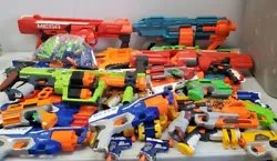 Huge Lot of mostly nerf guns. Includes MEGA, Elite, Zombie Strike, N-Strike, Doomsland, 100+ assorted bullets and more....