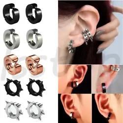 Type: Earrings,Ear Studs. Material: Stainless Steel. Color:Black, Silver, Rose Gold.